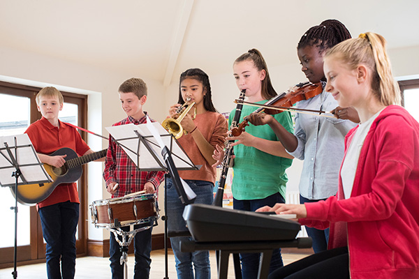 students playing Music through funded courses