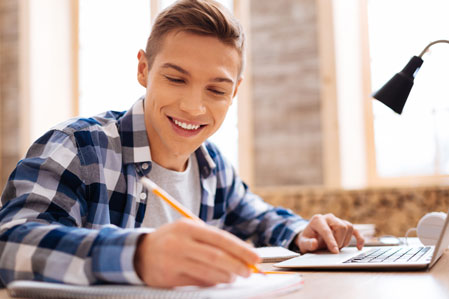 LAU student studying